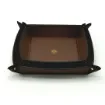 Collection Arthur - Dark Brown Leather Valet Tray With Eyelets - Size Large -  22,00cm x  22,00cm x  4,50cm - Weight : 260 Gr - Gordon & Gaia product image