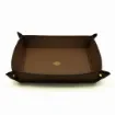 Collection Arthur - Dark Brown Leather Valet Tray With Eyelets - Size Large -  22,00cm x  22,00cm x  4,50cm - Weight : 260 Gr - Gordon & Gaia product image