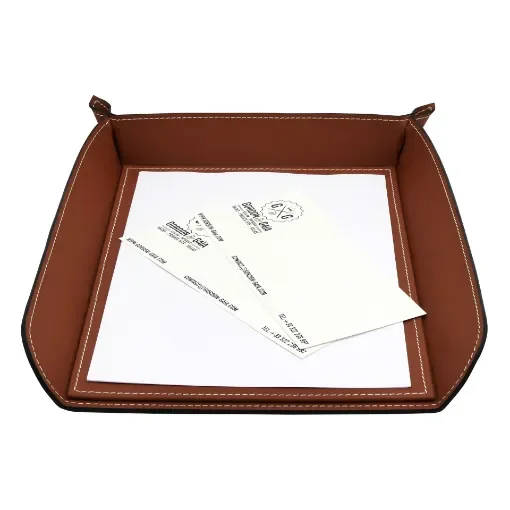 Collection Armand Light Brown Leather Letter Tray A4 -   33,0cm x  24,0cm x  5,0cm - Weight : 400 Gr - Gordon & Gaia product image