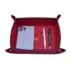 Collection Arthur - Rubis Leather Valet Tray With Eyelets - Size Medium -  18,00cm x  18,00cm x  4,50cm - Weight : 200 Gr - Gordon & Gaia product image