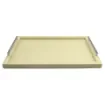Collection Louis Rectangular Tray With Hexagonal Chrome Handles - Covered In Meringue Grained Leather - Large Size - 60cm x  40cm x  3,5cm - Frame 2.5cm - Weight : 2750 Gr - Gordon & Gaia product image