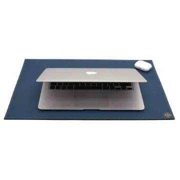 Collection Armand - Ocean Blue Leather Desk Pad - Size S -   50,0cm x  35,0cm - Weight : 410 Gr - Gordon & Gaia product image