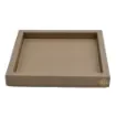Collection Colette Square  Rigid Pin Tray Covered In Greige Grained Leather - Medium Size -   25cm x  25cm x  3,5cm - Frame 1.5cm - Weight : 770 Gr - Gordon & Gaia product image