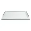 Collection Louis Rectangular Tray With Hexagonal Chrome Handles - Covered In White Grained Leather - Large Size - 60cm x  40cm x  3,5cm - Frame 2.5cm - Weight : 2750 Gr - Gordon & Gaia product image
