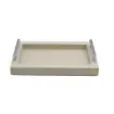 Collection Louis Rectangular Tray With Hexagonal Chrome Handles - Covered In Gregale Grained Leather - Small Size - 30cm x  20cm x  3,5cm - Frame 2.5cm - Weight : 950 Gr - Gordon & Gaia product image