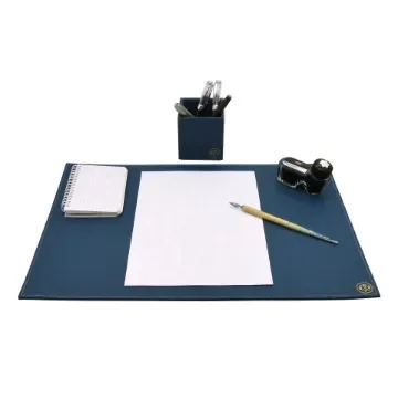 Collection Armand - Blue Leather Desk Pad - Size S -   50,0cm x  35,0cm - Weight : 410 Gr - Gordon & Gaia product image