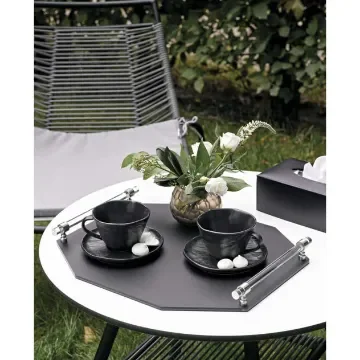 Leather LINFINITO TRAY | 40x40h5cm product image