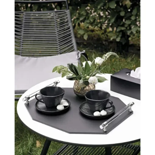 Leather LINFINITO TRAY | 40x40h5cm product image