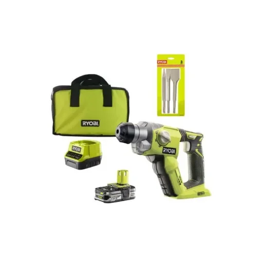 Ryobi - 18V One+ Hammer Drill with Battery & Chisels - 5133003818-5132004836 product image