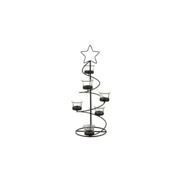 Divers_Elk3 - Black Christmas Tree Candle Holder - 83148 product image