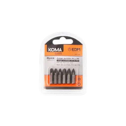 Koma Tools - 6-Piece Cross & Pozidriv Bit Set - 08740 product image