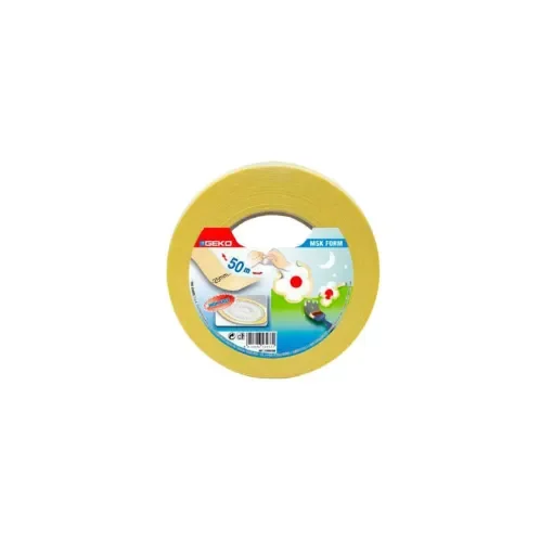 Geko - Masking Tape Curved Lines 25mm Yellow - 47435 product image