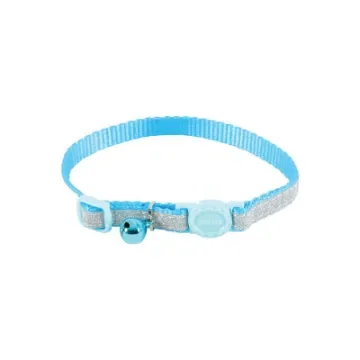 Zolux - Adjustable Blue Nylon Cat Collar with Bell - 520022BLE product image