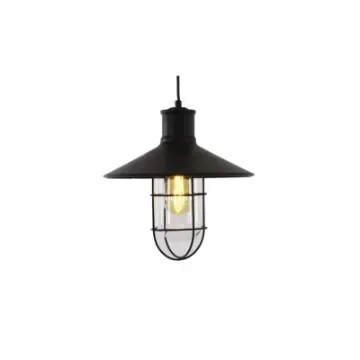 EDM - Black Vintage Aluminium Pendant Light 60W E27 - 32102 product image