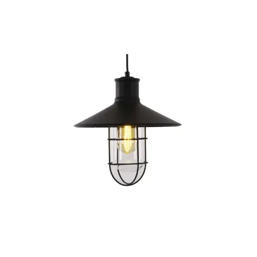 EDM - Black Vintage Aluminium Pendant Light 60W E27 - 32102 product image