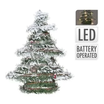 DECORATION WITH LIGHT - Rattan Christmas Tree with LEDs 40cm - 71578 product image