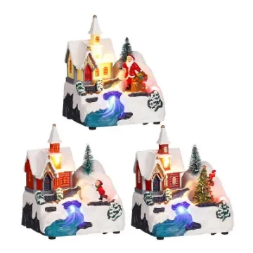 NO DISPONIBLE - Church Christmas Scene Assorted Models - 72366 product image