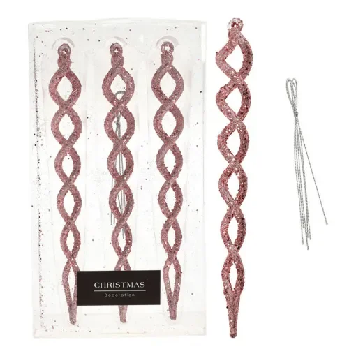 CHRISTMAS DECORATION - Shiny Pink Spiral Hanging Decoration - 72341 product image