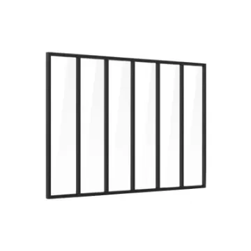 Verriere - Interior Aluminium Glass Wall - 6 Clear Panes - 35-V6-207-123-9005FT-6vitrages product image