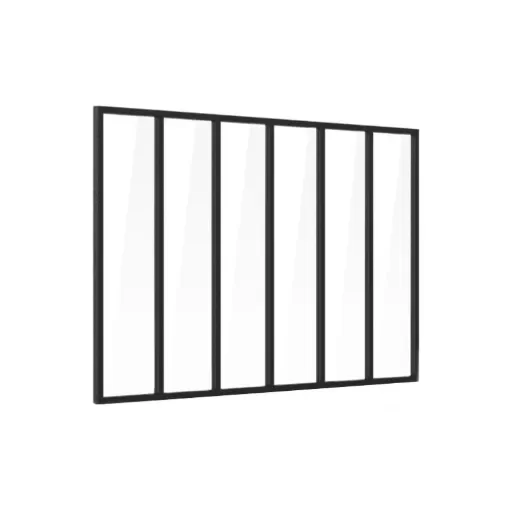 Verriere - Interior Aluminium Glass Wall - 6 Clear Panes - 35-V6-207-123-9005FT-6vitrages product image