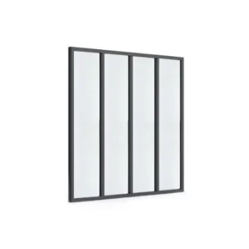 Verriere - Interior Aluminium Glass Partition - 4 Frosted Panes - 35-V4-139-123-9005FT-35-2VIT4D-32.8-120x2 product image