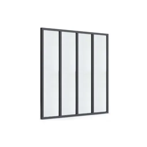 Verriere - Interior Aluminium Glass Partition - 4 Frosted Panes - 35-V4-139-123-9005FT-35-2VIT4D-32.8-120x2 product image