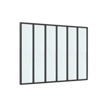 Verriere - Interior Aluminium Glass Partition 6 Frosted Panes - 35-V6-207-123-9005FT-6vitragesdépoli product image