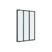 Verriere - Indoor Aluminium Glass Wall - 3 Frosted Panes - 35-V3-105-123-9005FT-35-3VIT4D-32.8-120 product image