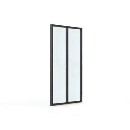 Verriere - Interior Aluminium Glass Partition - 2 Frosted Panes - 35-V2-71-123-9005FT-35-2VIT4D-32.8-120 product image