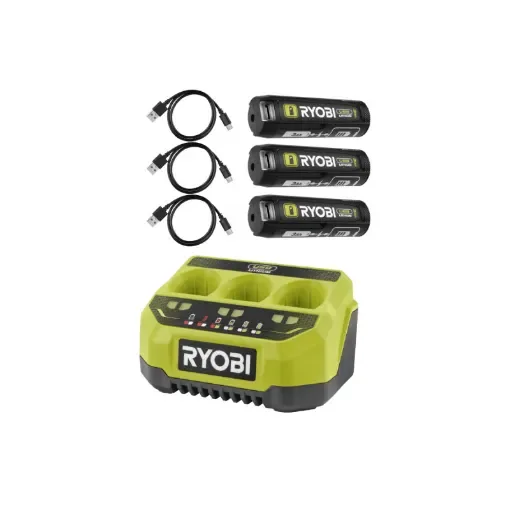 Ryobi - 4V Sequential Charger with 3 Batteries - 5133006180-5133006224x3 product image