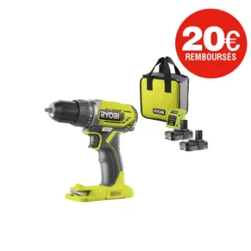Ryobi - 18V Cordless Drill Driver with 2 Batteries - 5133003821-ODRété24 product image