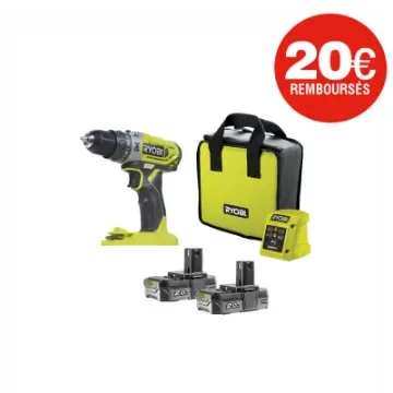 Ryobi - One+ 18V Hammer Drill/Driver with 2 Batteries - R18PD2-220S product image