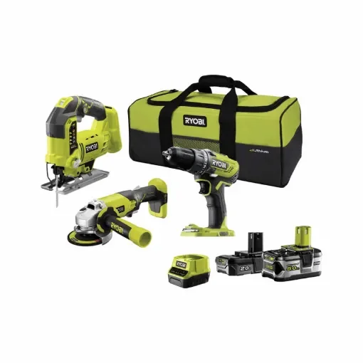 Ryobi - 18V One+ Tool Pack with Drill/Driver, Grinder, Jigsaw - 5133006551 product image