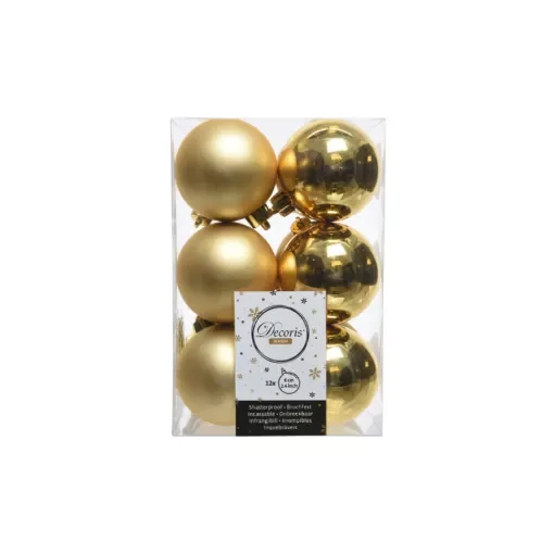 EDM - Set of 12 Gold Christmas Baubles - 71869 product image