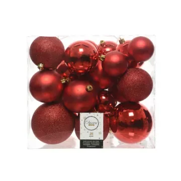 DECORIS - Box of 26 Red Decorative Balls - 72208 product image