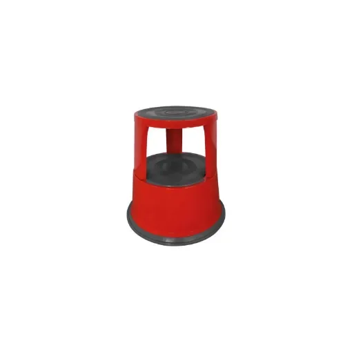 Stockman - Red Steel Step Stool with Wheels - RSS product image