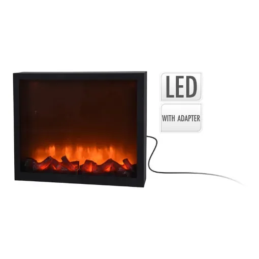 NO DISPONIBLE - LED Fireplace Black Metal & Glass - 72109 product image