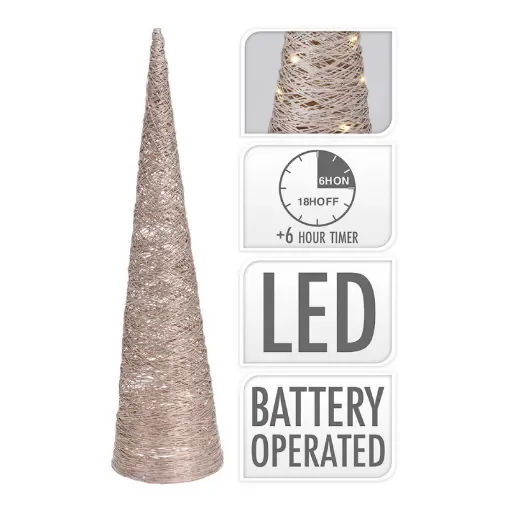 NO DISPONIBLE - Cone-shaped Rattan Tree with 40 LEDs - 72103 product image