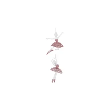 EDM - Set of 2 Shiny Pink Hanging Ballerinas - 72325 product image
