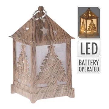 NO DISPONIBLE - Wooden Carved LED Lantern - 72059 product image