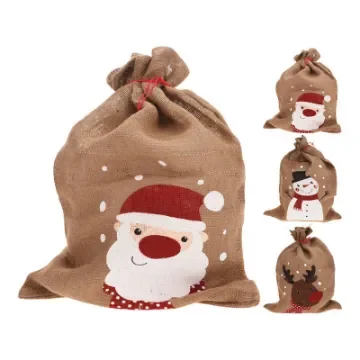 Jute Gift Bag with Reindeer Pattern - 83134 product image