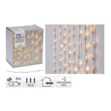 H&S Curtain 320 Warm White LEDs 1x2m - 72311 product image