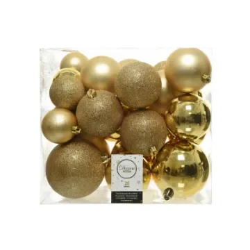 DECORIS - Box of 26 Golden Decorative Balls - 72206 product image