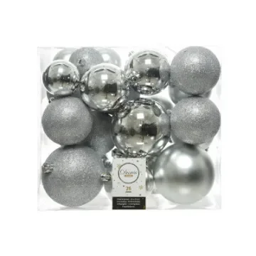 DECORIS - Box of 26 Silver Decorative Balls - 72207 product image