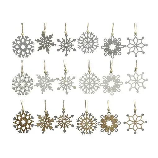 DECORIS - Assorted Wooden Snowflake Figurines for Christmas Tree - 71355 product image