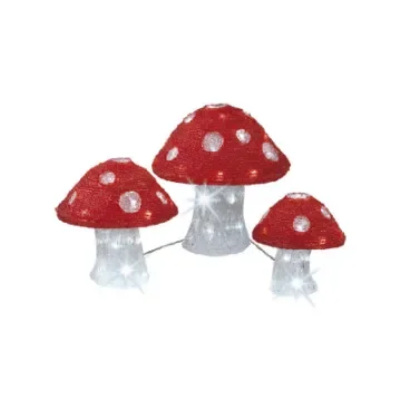LUMINEO - Pack of 3 Acrylic Mushroom Figurines - 72242 product image