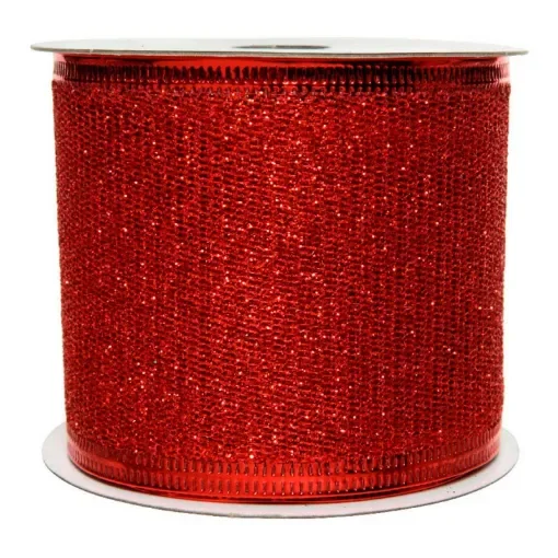 DECORIS - Red Glitter Ribbon 270x6cm - 72282 product image