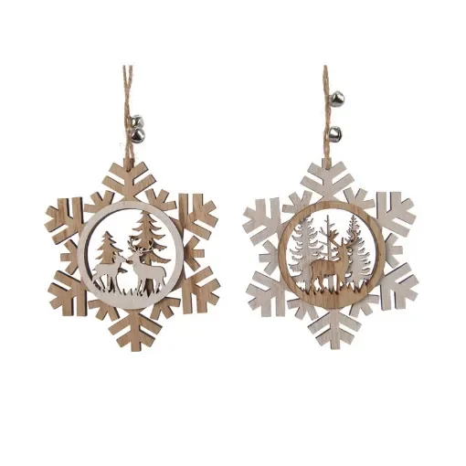 DECORIS - Assorted Wooden Christmas Tree Figurines - 71354 product image