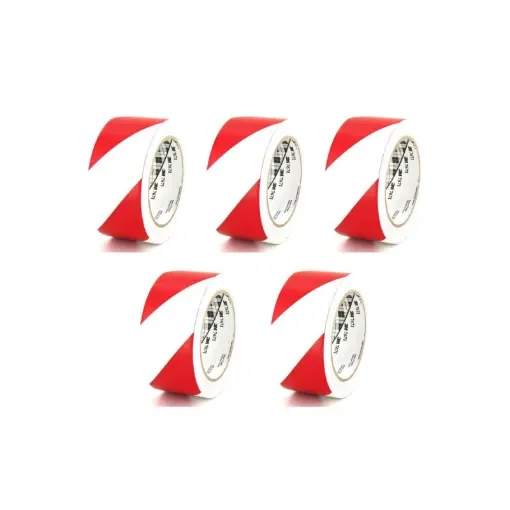 3M - Vinyl Adhesive Tape Red and White Striped - 767-50-X-5 product image