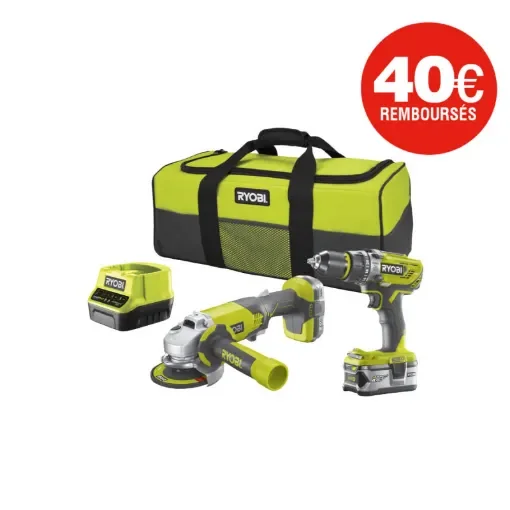 Ryobi - 18V Hammer Drill/Driver & Angle Grinder Kit - 5133003842-ODRnoel24 product image